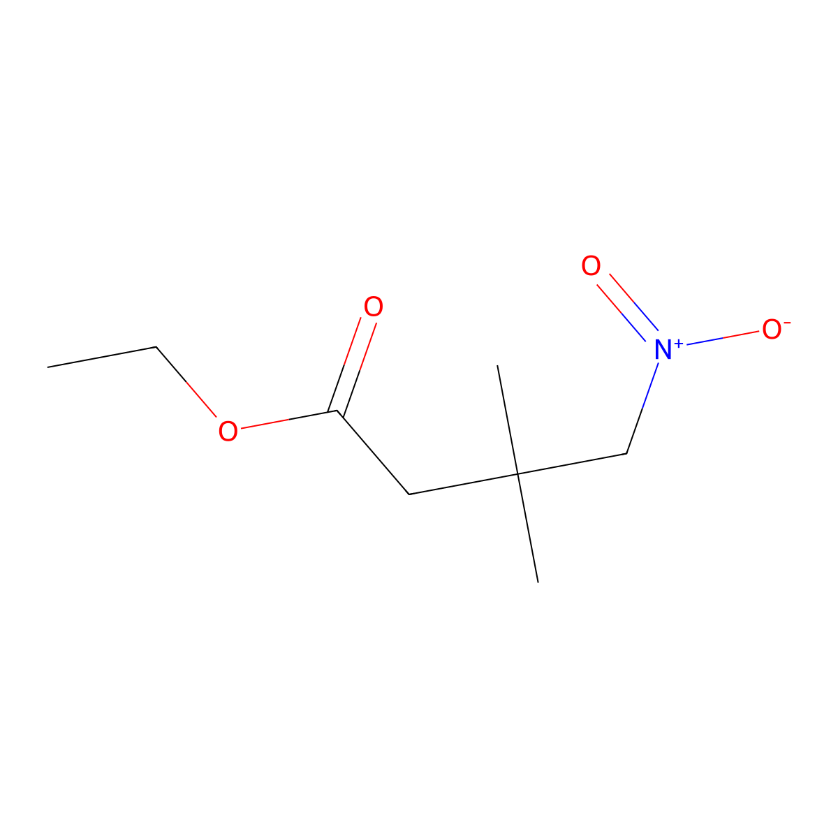 Ethyl 3,3-dimethyl-4-nitrobutanoate molecular structure, CAS 130912-54-8
