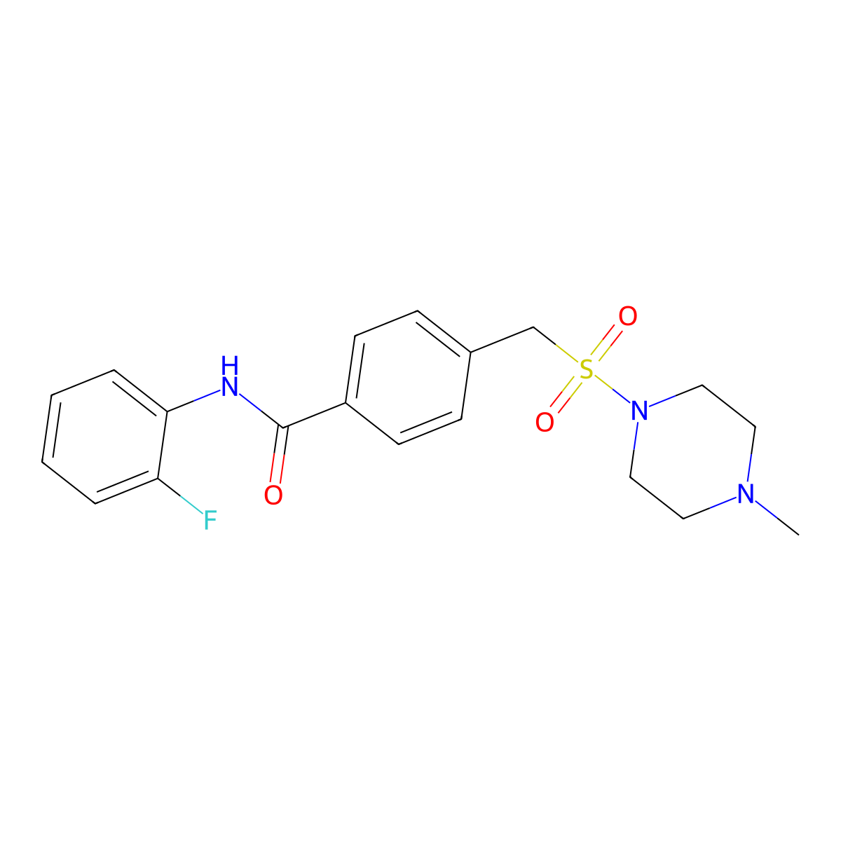 N-(2-fluorophenyl)-4-{[(4-methylpiperazin-1-yl)sulfonyl]methyl}benzamide molecular structure, CAS 1309121-29-6
