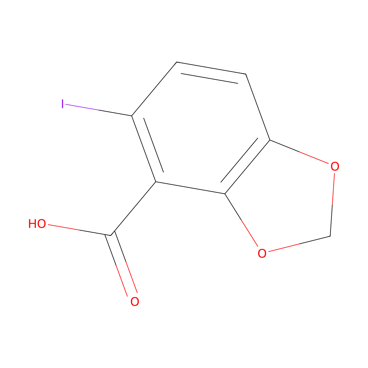 5-Iodobenzo[d][1,3]dioxole-4-carboxylic acid molecular structure, CAS 1309123-33-8