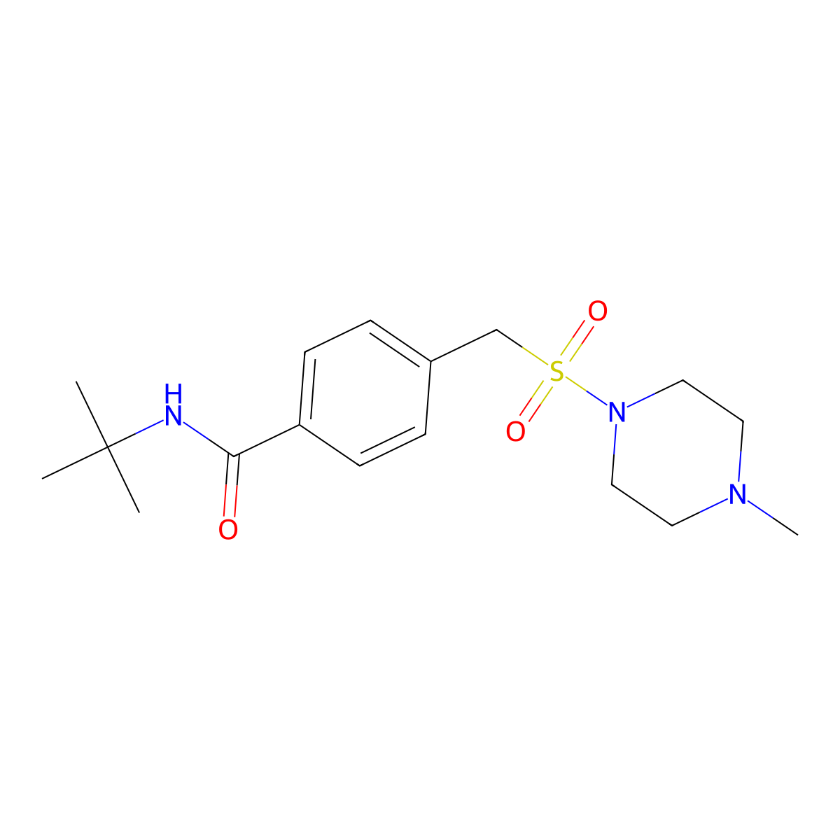 N-tert-butyl-4-{[(4-methylpiperazin-1-yl)sulfonyl]methyl}benzamide molecular structure, CAS 1309123-84-9