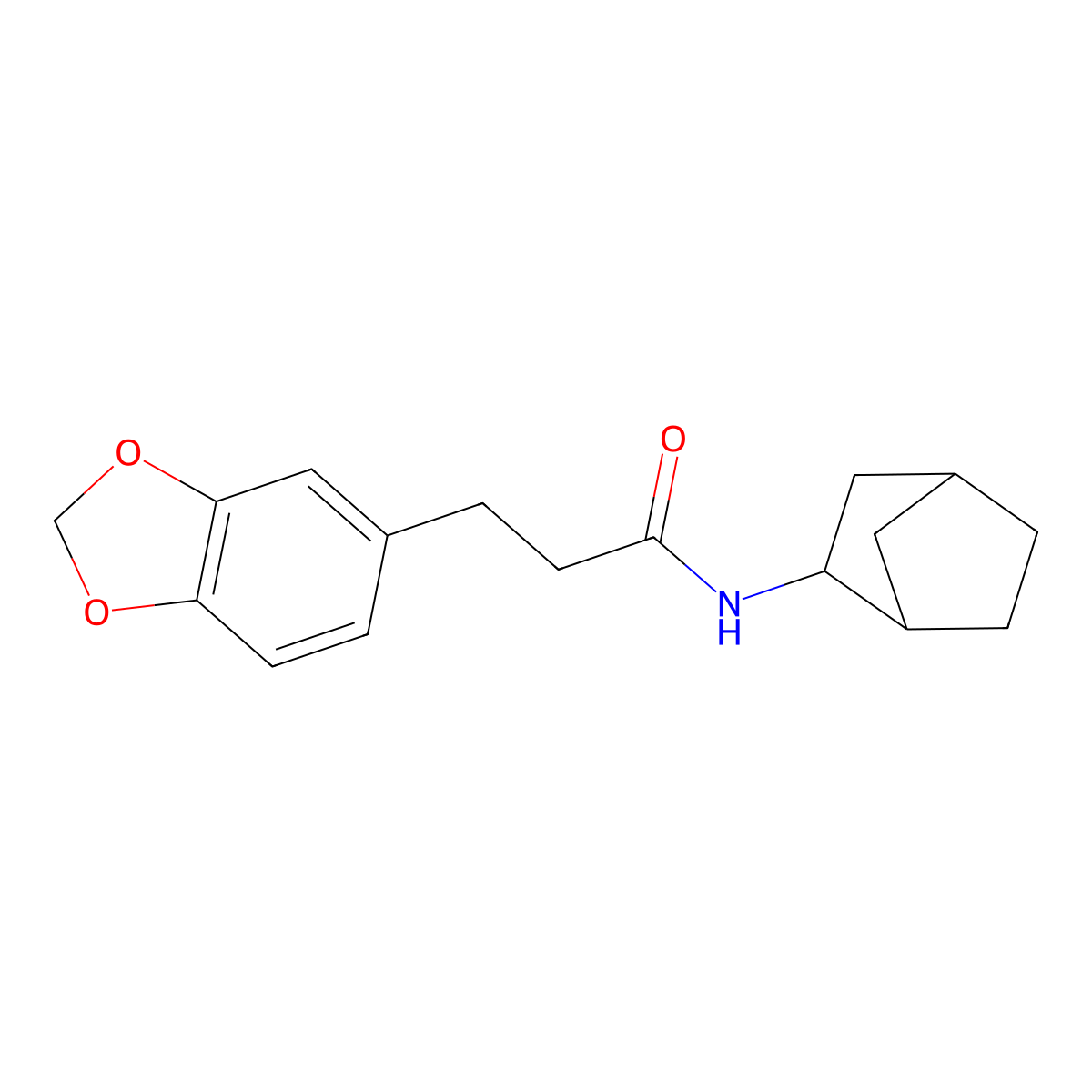 3-(1,3-benzodioxol-5-yl)-N-(bicyclo[2.2.1]hept-2-yl)propanamide molecular structure, CAS 1309126-32-6