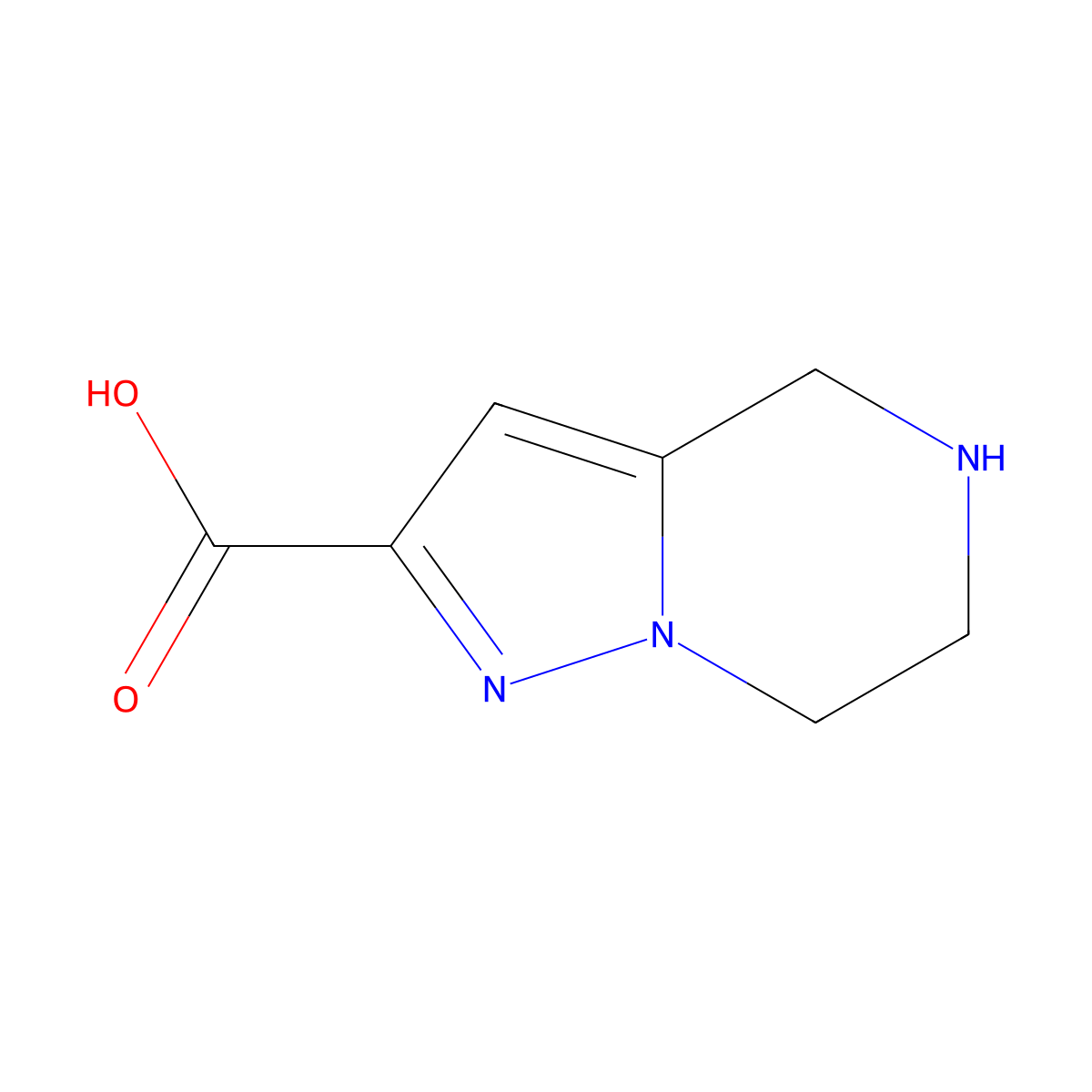 4,5,6,7-Tetrahydropyrazolo[1,5-a]pyrazine-2-carboxylic acid molecular structure, CAS 1309128-62-8