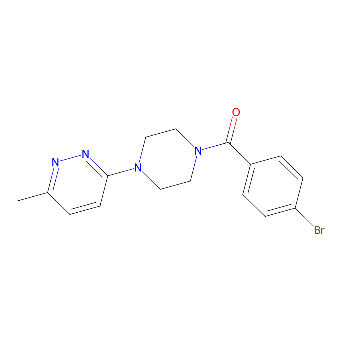 (4-Bromophenyl)(4-(6-methylpyridazin-3-yl)piperazin-1-yl)methanone molecular structure, CAS 1309129-04-1