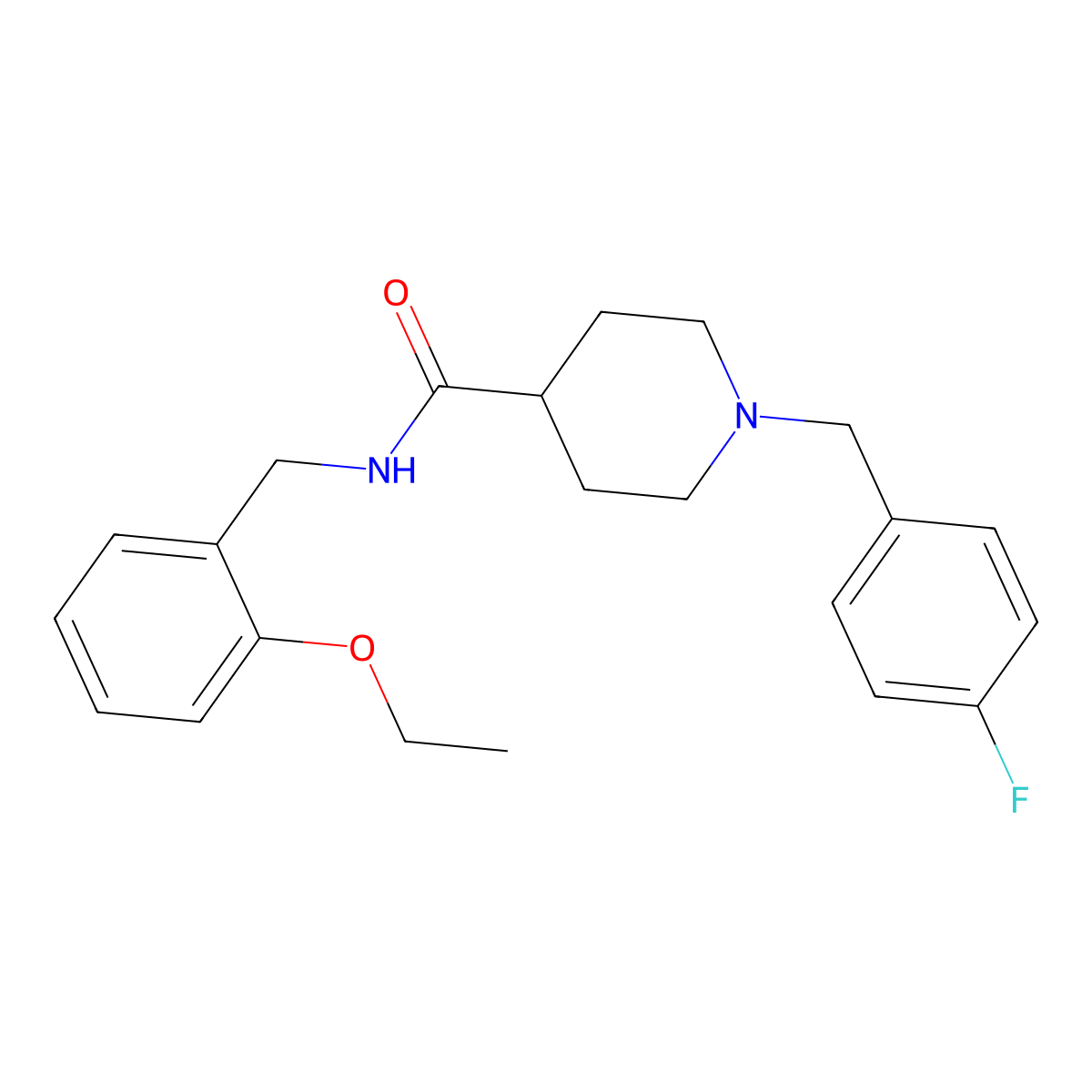 N-(2-ethoxybenzyl)-1-(4-fluorobenzyl)piperidine-4-carboxamide molecular structure, CAS 1309129-55-2