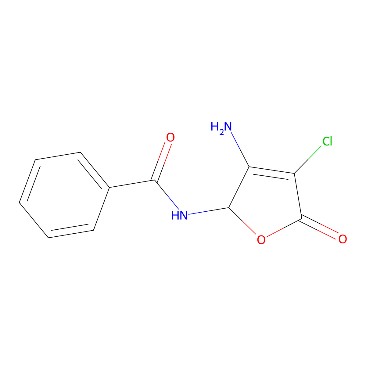 N-(3-amino-4-chloro-5-oxo-2,5-dihydro-2-furanyl)benzenecarboxamide molecular structure, CAS 130913-15-4