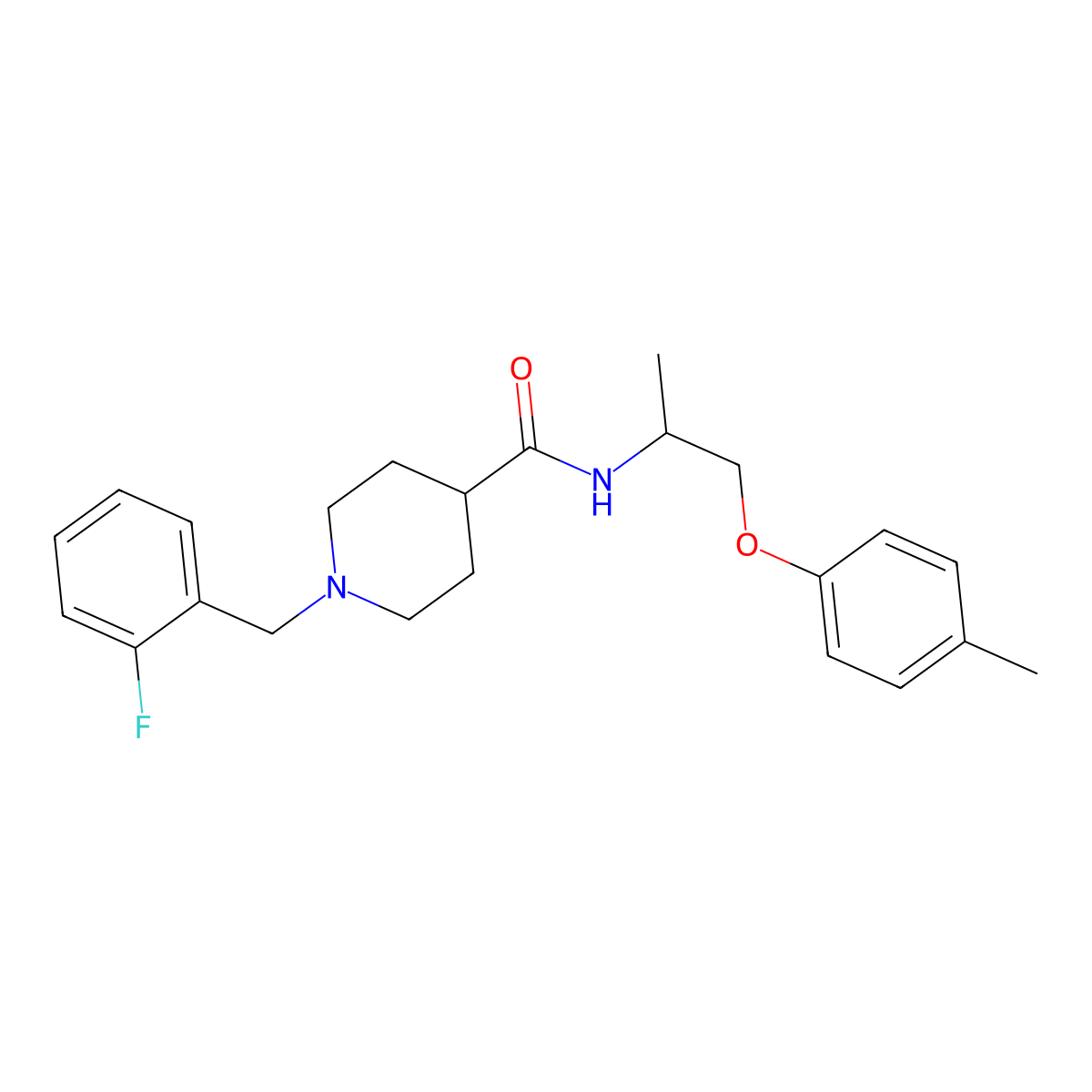 1-(2-fluorobenzyl)-N-[1-(4-methylphenoxy)propan-2-yl]piperidine-4-carboxamide molecular structure, CAS 1309130-14-0