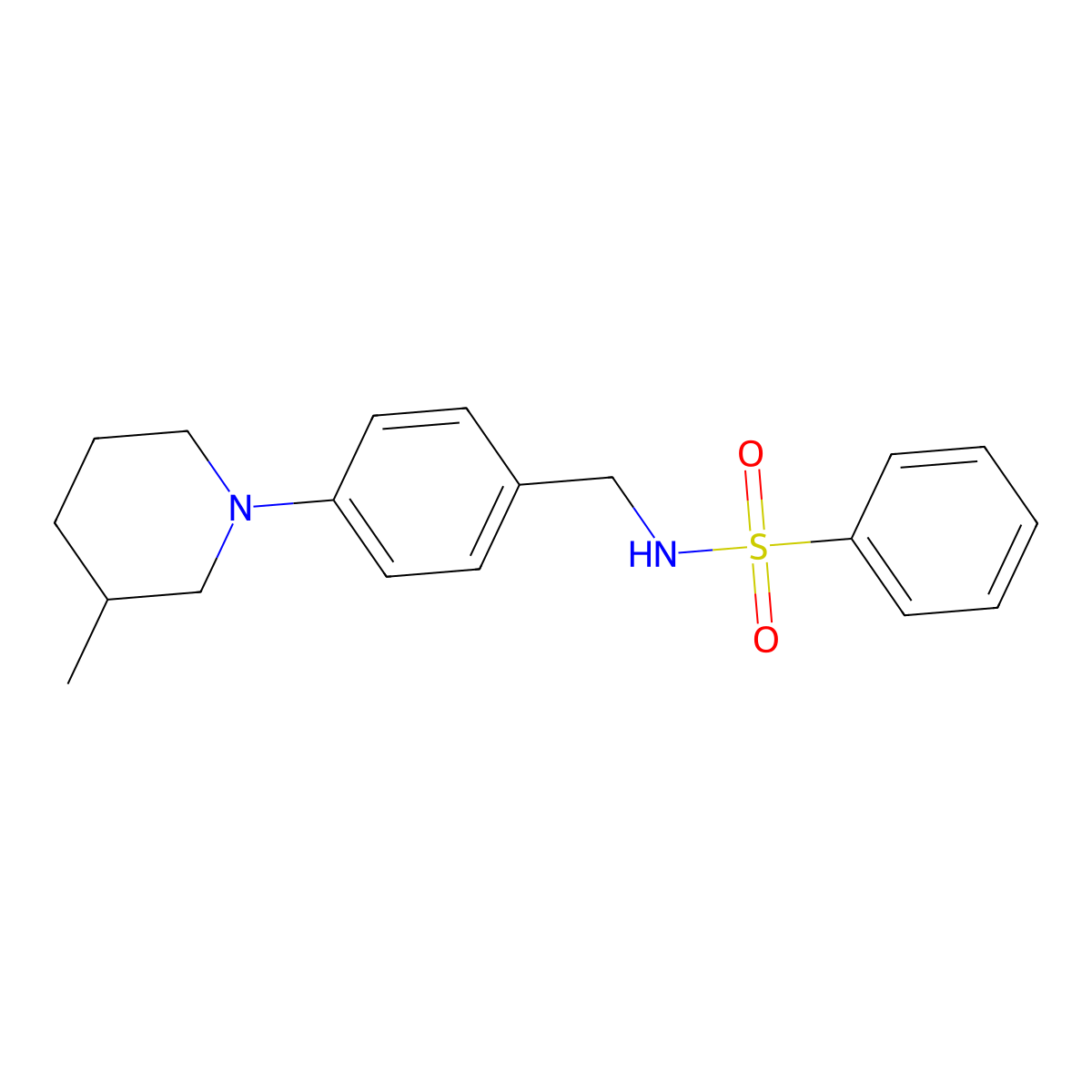 N-[4-(3-methylpiperidin-1-yl)benzyl]benzenesulfonamide molecular structure, CAS 1309131-98-3