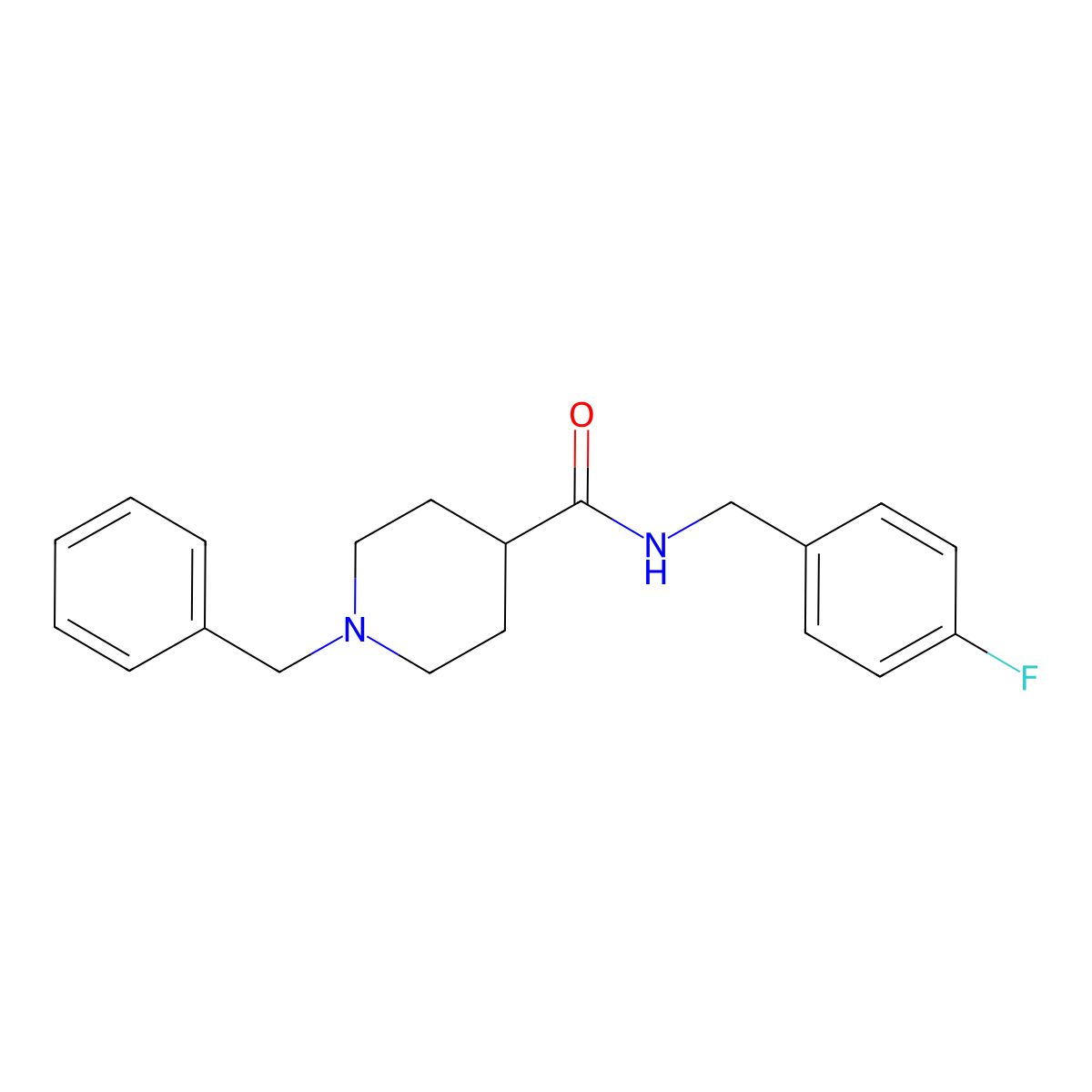 1-benzyl-N-(4-fluorobenzyl)piperidine-4-carboxamide molecular structure, CAS 1309133-48-9