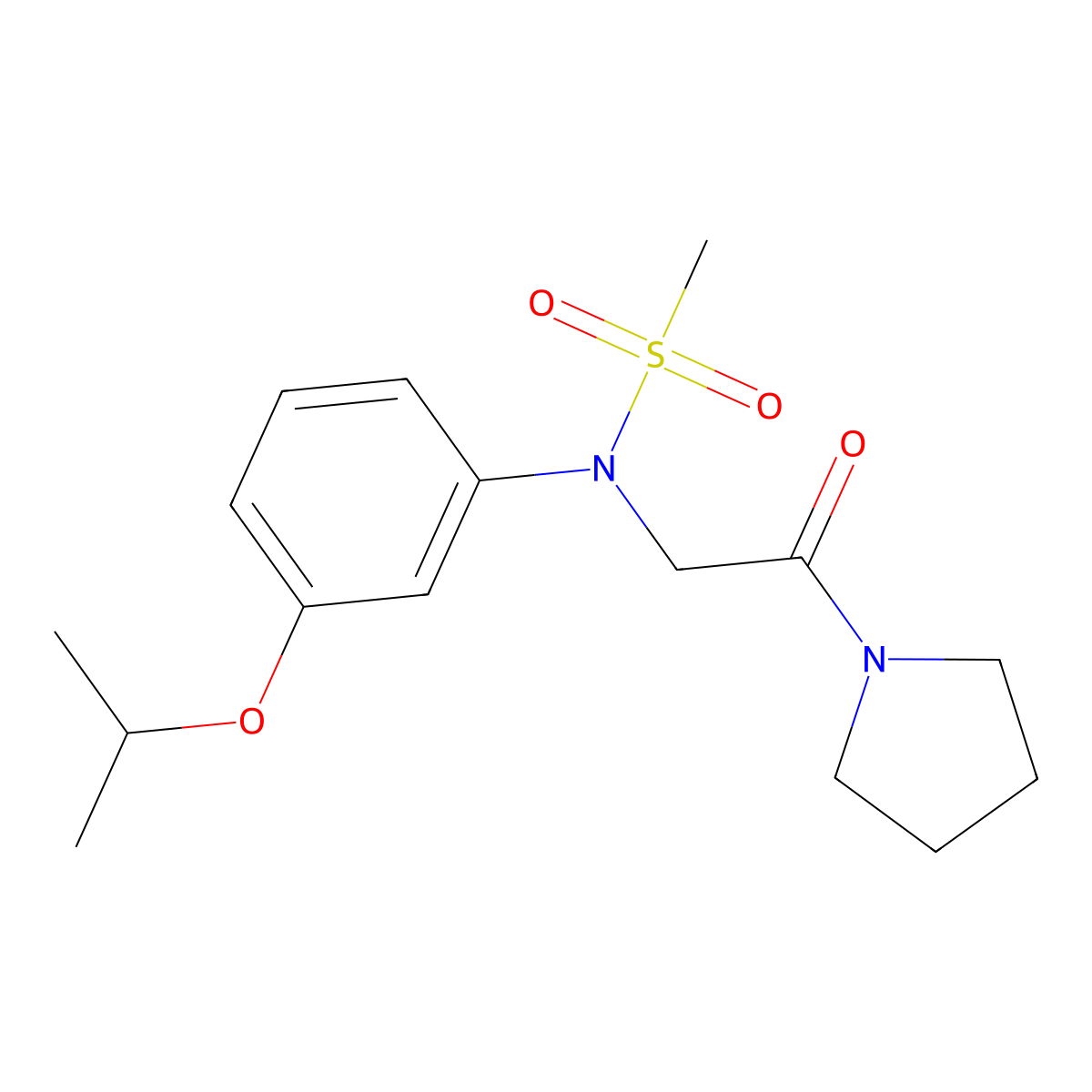N-[2-oxo-2-(pyrrolidin-1-yl)ethyl]-N-[3-(propan-2-yloxy)phenyl]methanesulfonamide molecular structure, CAS 1309134-06-2