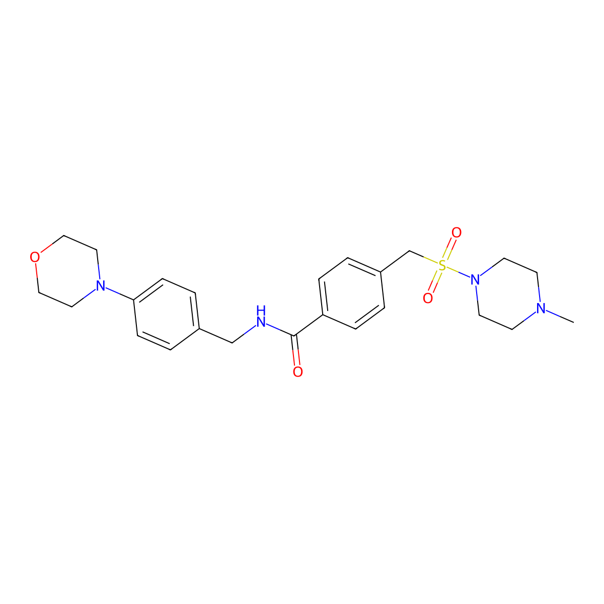 4-{[(4-methylpiperazin-1-yl)sulfonyl]methyl}-N-[4-(morpholin-4-yl)benzyl]benzamide molecular structure, CAS 1309135-60-1