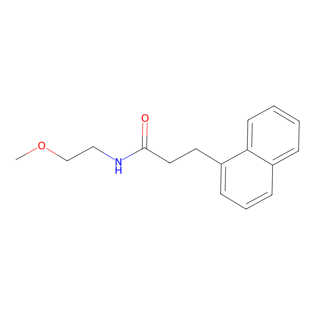 N-(2-methoxyethyl)-3-(naphthalen-1-yl)propanamide molecular structure, CAS 1309139-48-7