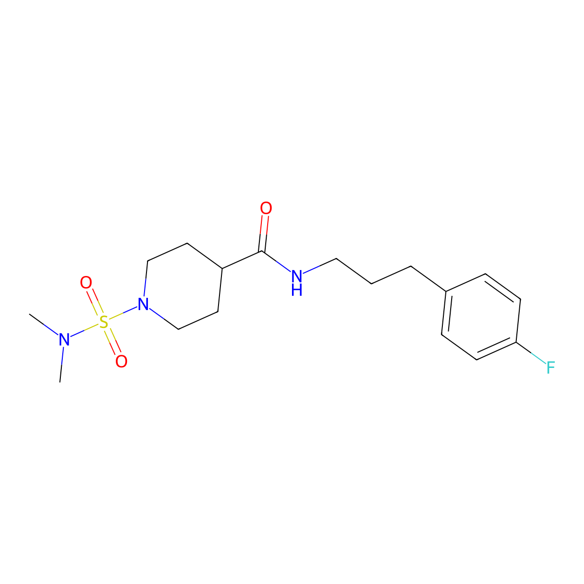 1-(dimethylsulfamoyl)-N-[3-(4-fluorophenyl)propyl]piperidine-4-carboxamide molecular structure, CAS 1309139-84-1