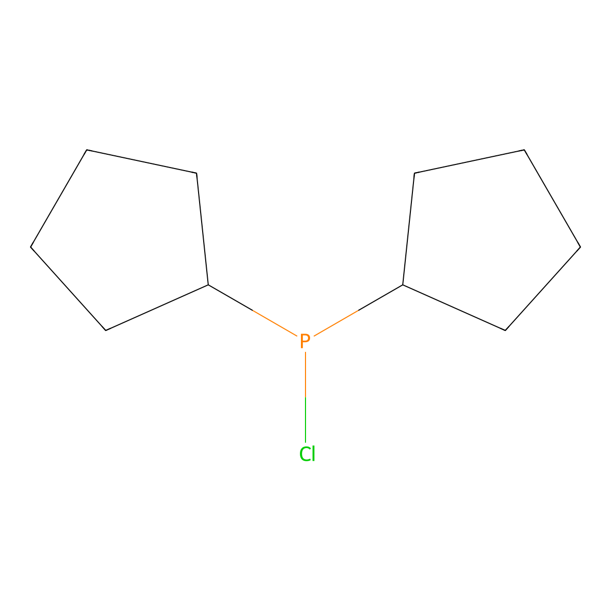Chlorodicyclopentylphosphine molecular structure, CAS 130914-24-8