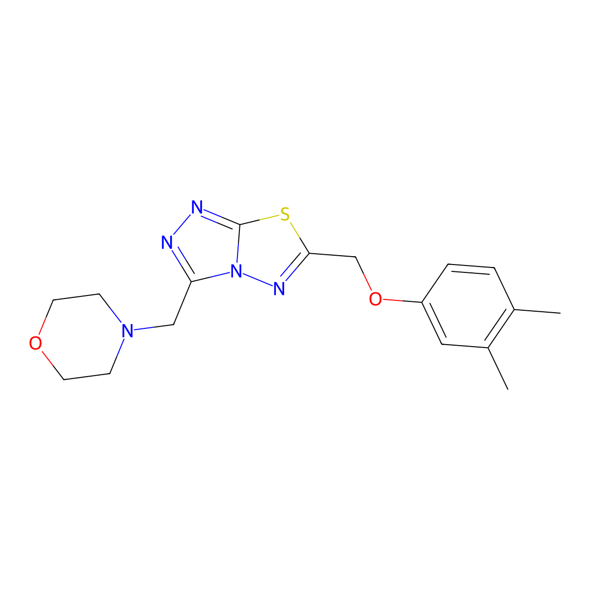 3,4-Dimethylphenyl [3-(4-morpholinylmethyl)[1,2,4]triazolo[3,4-b][1,3,4]thiadiazol-6-yl]methyl ether molecular structure, CAS 1309142-50-4