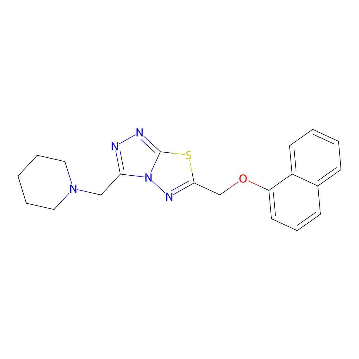 6-[(1-Naphthyloxy)methyl]-3-(1-piperidinylmethyl)[1,2,4]triazolo[3,4-b][1,3,4]thiadiazole molecular structure, CAS 1309142-64-0