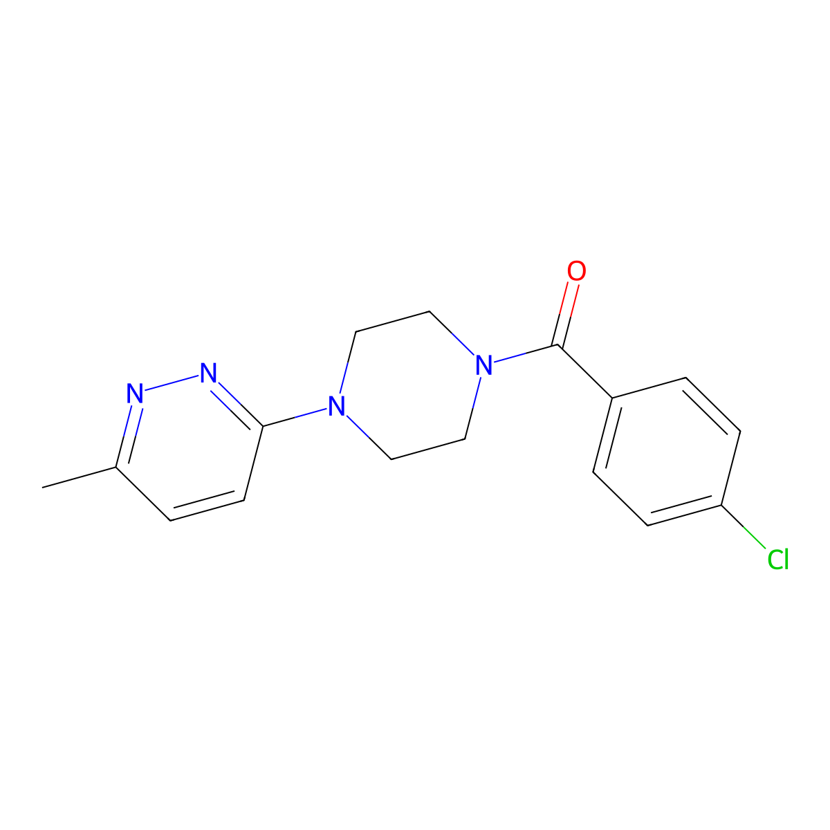 (4-Chlorophenyl)(4-(6-methylpyridazin-3-yl)piperazin-1-yl)methanone molecular structure, CAS 1309143-71-2