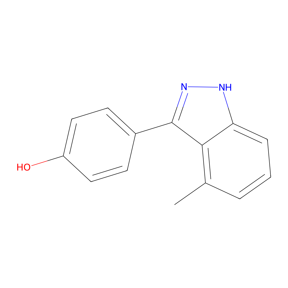 4-(4-methyl-1H-indazol-3-yl)phenol molecular structure, CAS 1309148-95-5
