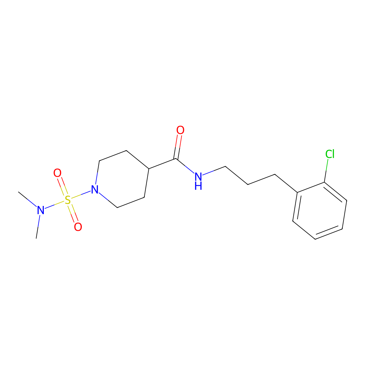 N-[3-(2-chlorophenyl)propyl]-1-(dimethylsulfamoyl)piperidine-4-carboxamide molecular structure, CAS 1309150-63-7