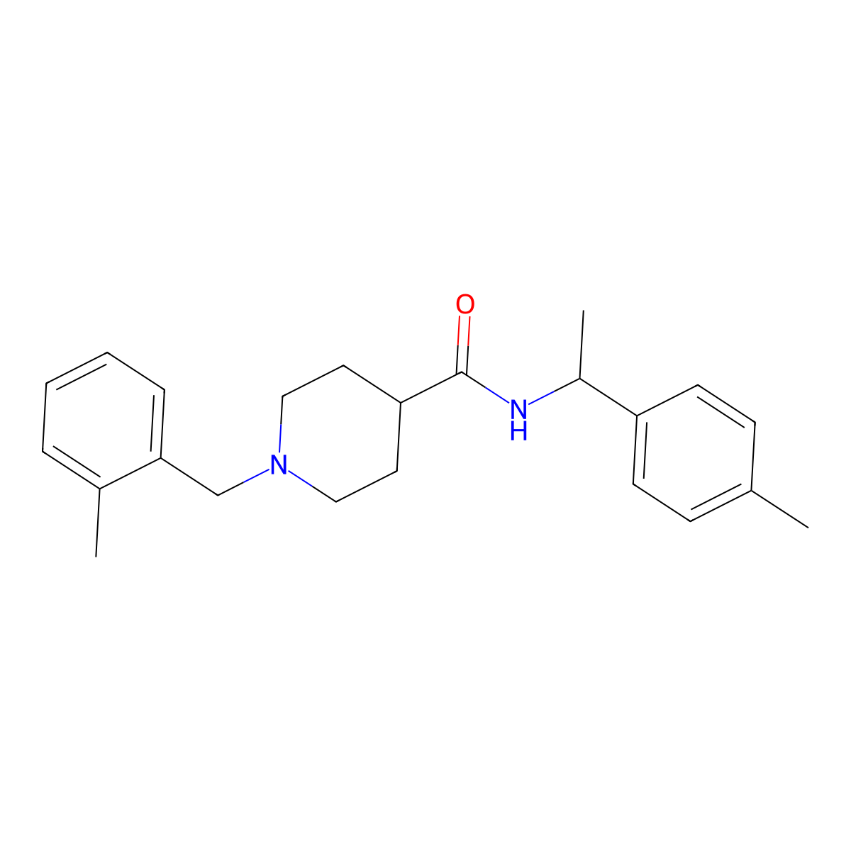 1-(2-methylbenzyl)-N-[1-(4-methylphenyl)ethyl]piperidine-4-carboxamide molecular structure, CAS 1309154-39-9