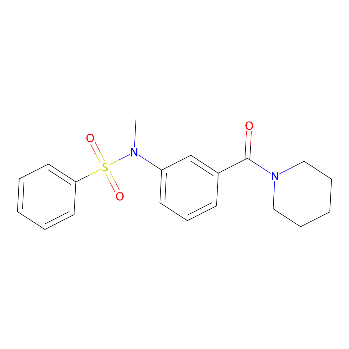 N-methyl-N-[3-(piperidin-1-ylcarbonyl)phenyl]benzenesulfonamide molecular structure, CAS 1309154-68-4