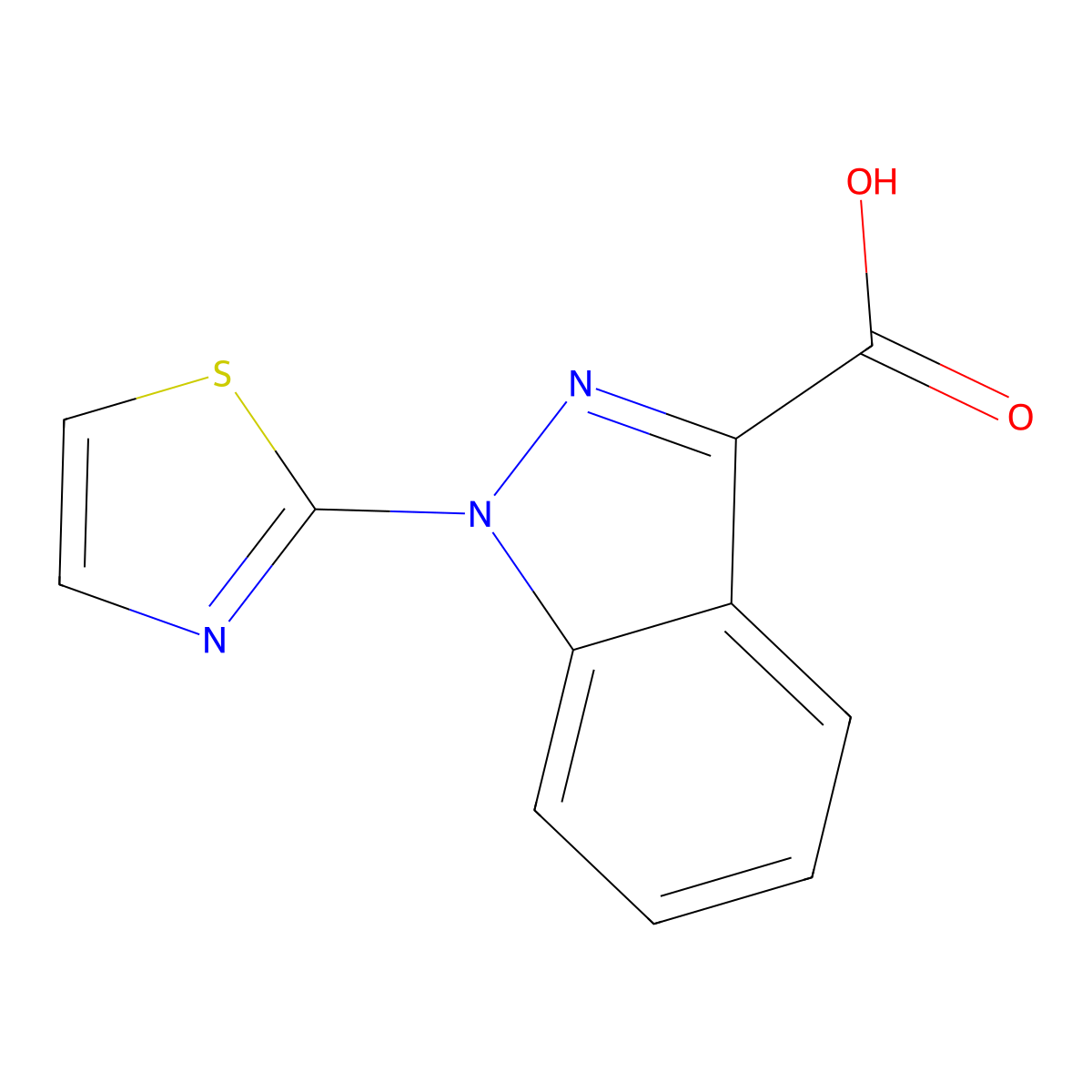 1-(Thiazol-2-yl)-1H-indazole-3-carboxylic acid molecular structure, CAS 1309159-74-7