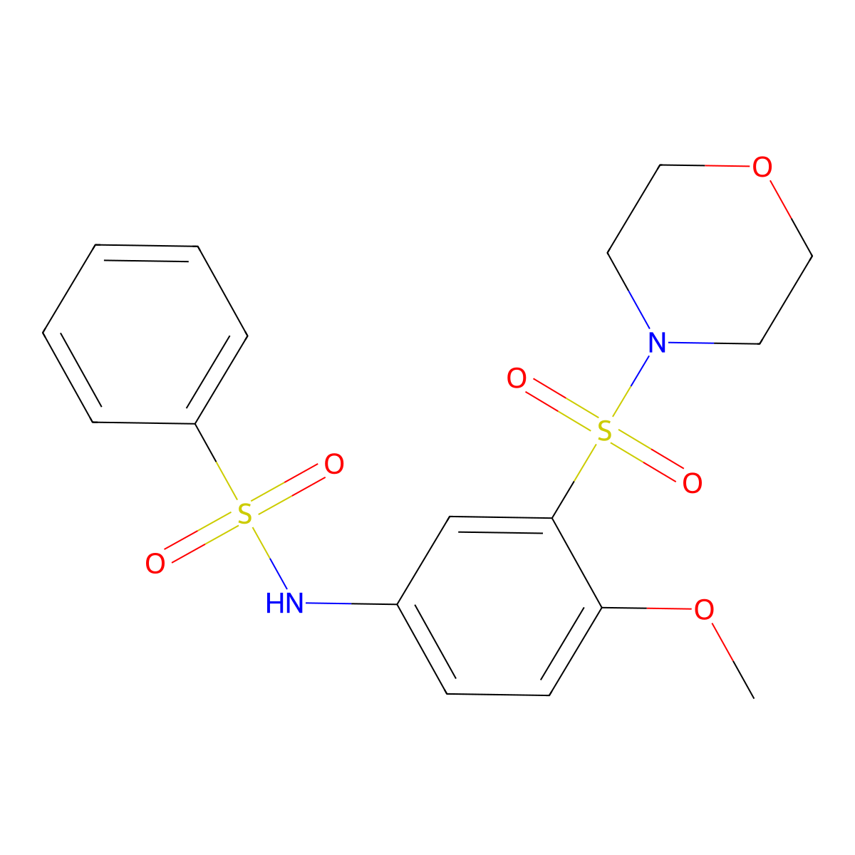 N-(4-methoxy-3-morpholin-4-ylsulfonylphenyl)benzenesulfonamide molecular structure, CAS 1309160-56-2