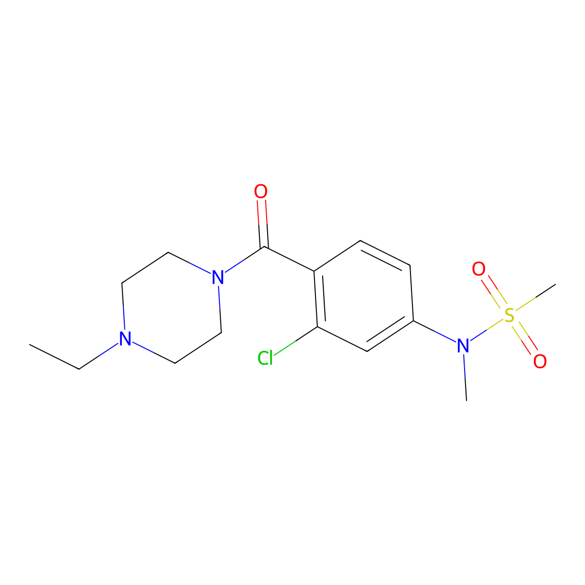 N-[3-chloro-4-(4-ethylpiperazine-1-carbonyl)phenyl]-N-methylmethanesulfonamide molecular structure, CAS 1309161-04-3