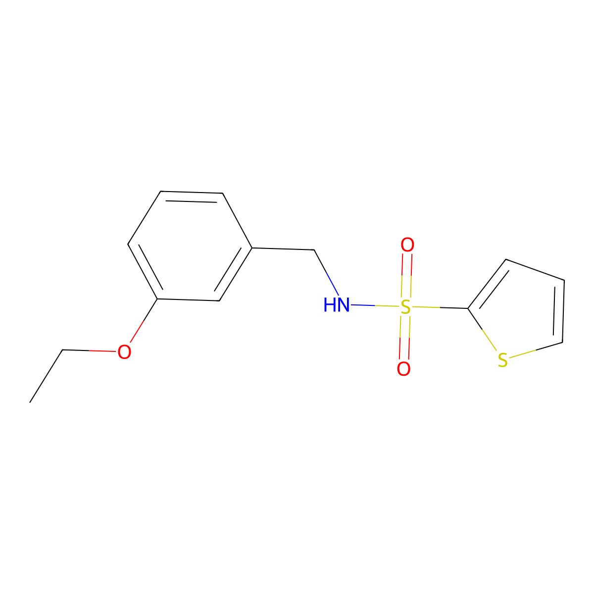 N-(3-ethoxybenzyl)thiophene-2-sulfonamide molecular structure, CAS 1309161-61-2