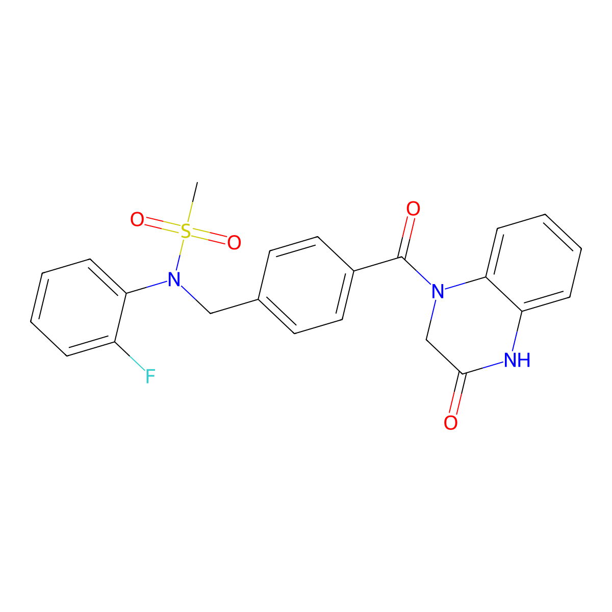 N-(2-fluorophenyl)-N-{4-[(3-oxo-3,4-dihydroquinoxalin-1(2H)-yl)carbonyl]benzyl}methanesulfonamide molecular structure, CAS 1309161-96-3