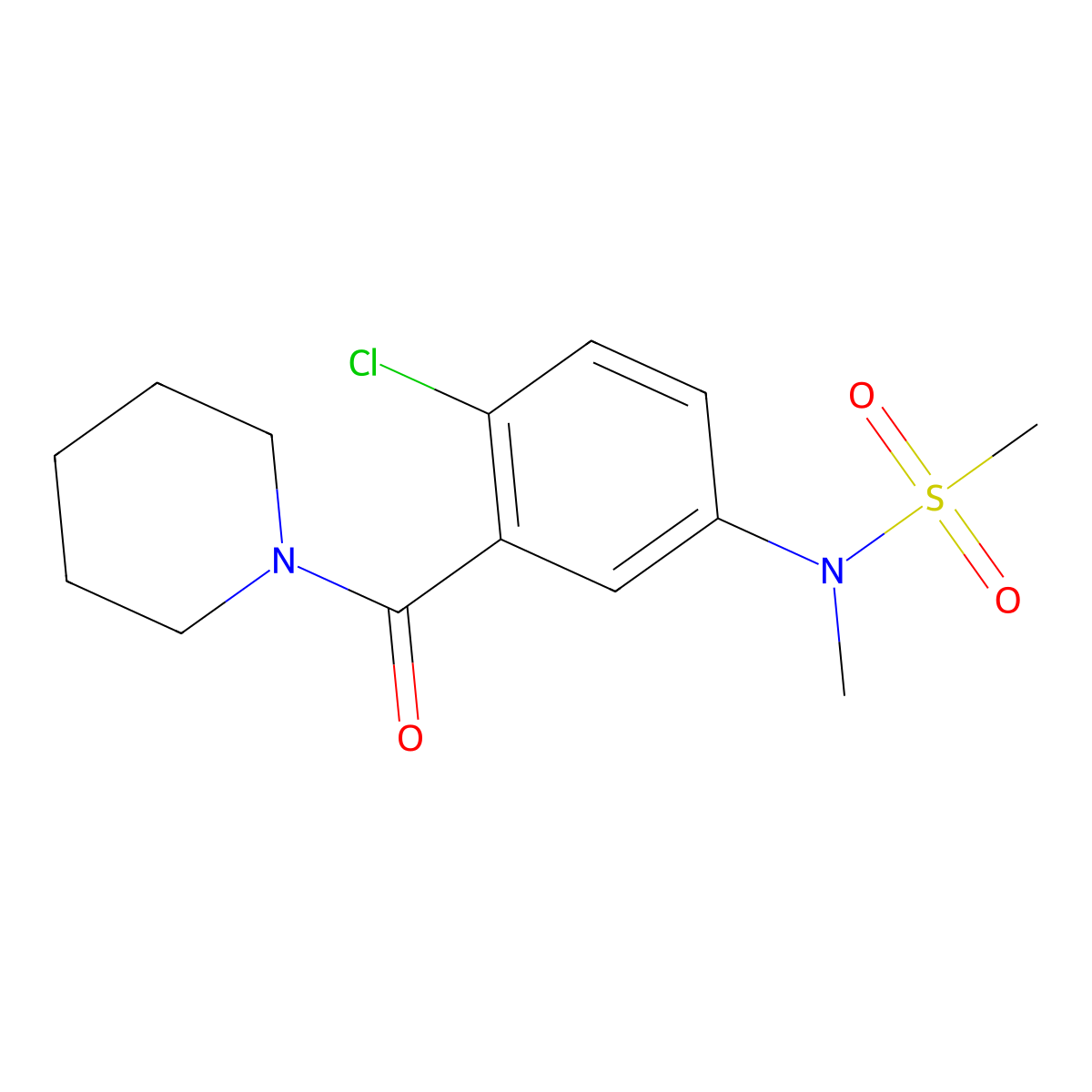 N-[4-chloro-3-(piperidin-1-ylcarbonyl)phenyl]-N-methylmethanesulfonamide molecular structure, CAS 1309162-19-3