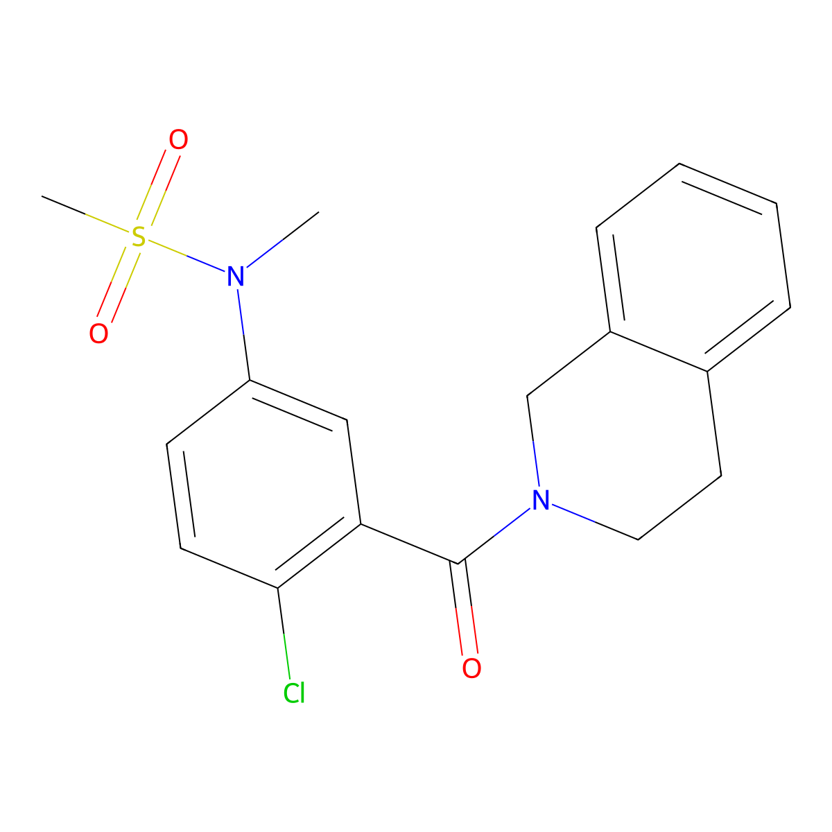 N-[4-chloro-3-(3,4-dihydroisoquinolin-2(1H)-ylcarbonyl)phenyl]-N-methylmethanesulfonamide molecular structure, CAS 1309163-45-8