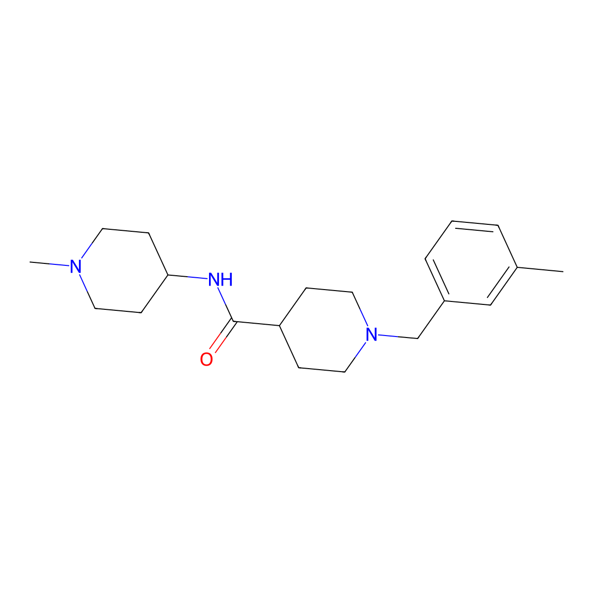 1-(3-methylbenzyl)-N-(1-methylpiperidin-4-yl)piperidine-4-carboxamide molecular structure, CAS 1309163-94-7