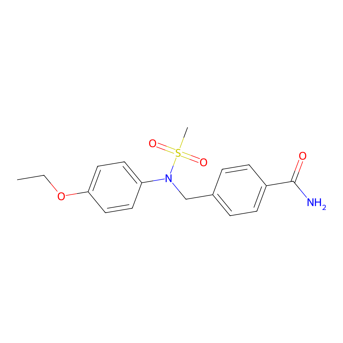4-{[(4-Ethoxyphenyl)(methylsulfonyl)amino]methyl}benzamide molecular structure, CAS 1309164-09-7