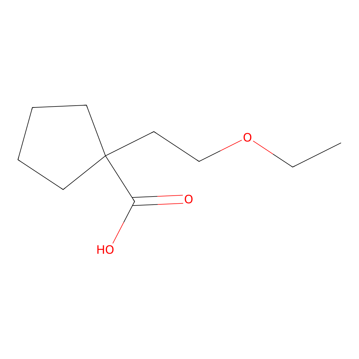 1-(2-Ethoxyethyl)cyclopentane-1-carboxylic acid molecular structure, CAS 1309166-07-1