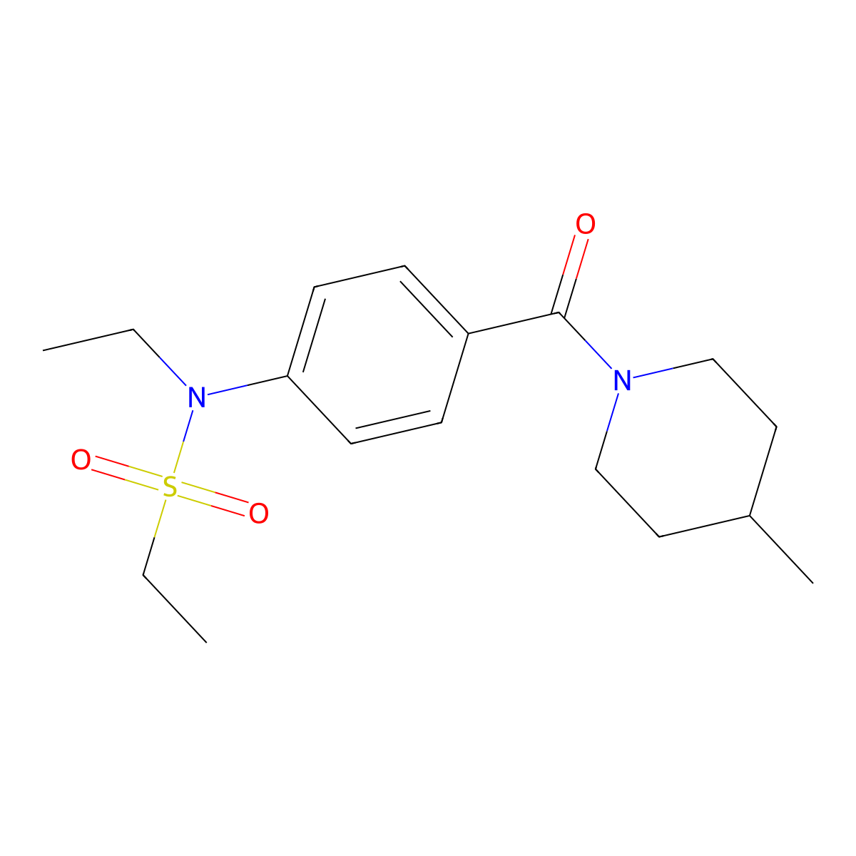 N-ethyl-N-{4-[(4-methylpiperidin-1-yl)carbonyl]phenyl}ethanesulfonamide molecular structure, CAS 1309166-23-1