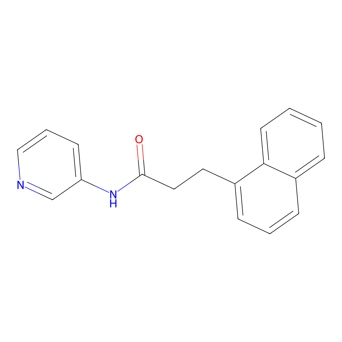 3-(naphthalen-1-yl)-N-(pyridin-3-yl)propanamide molecular structure, CAS 1309186-13-7