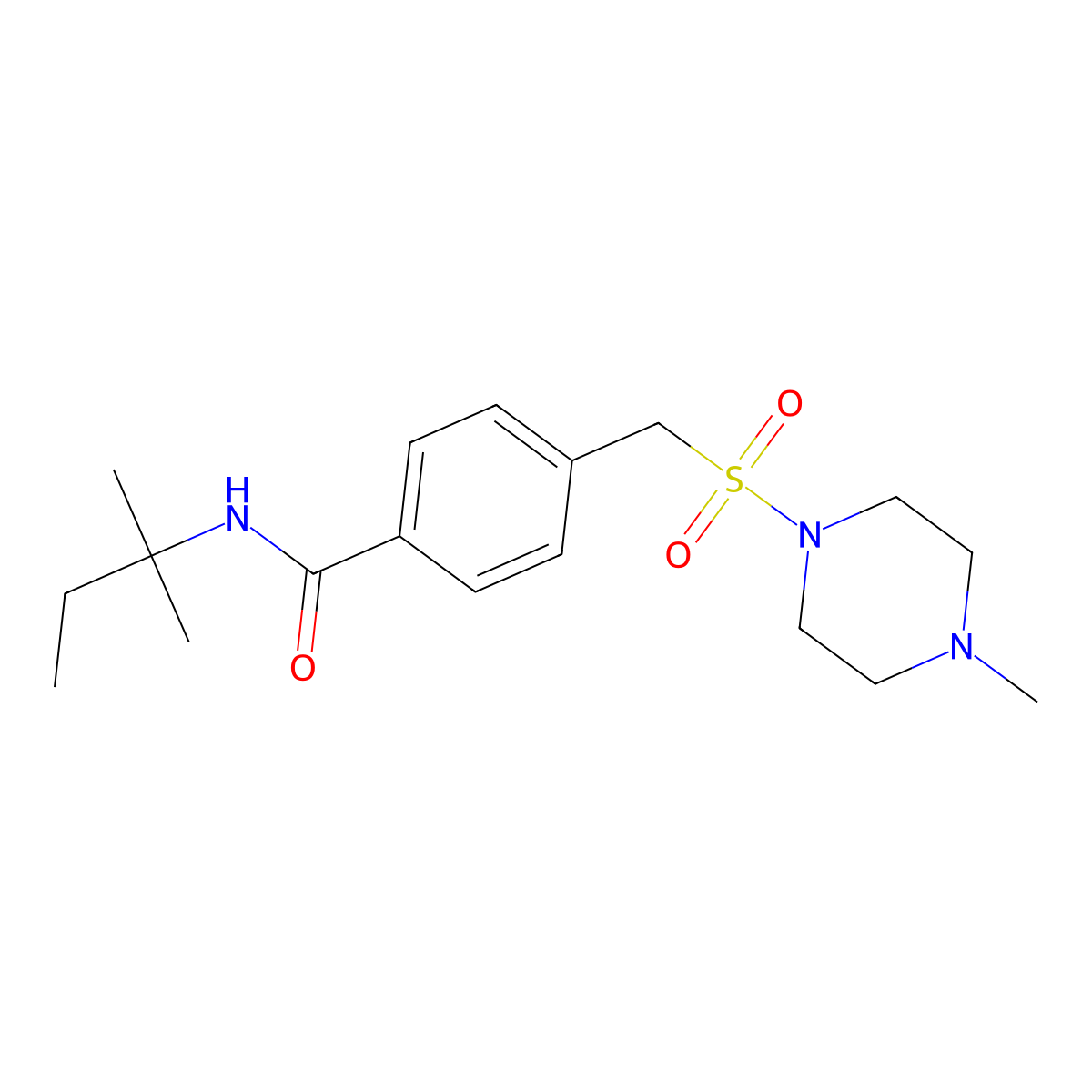 N-(2-methylbutan-2-yl)-4-{[(4-methylpiperazin-1-yl)sulfonyl]methyl}benzamide molecular structure, CAS 1309187-75-4