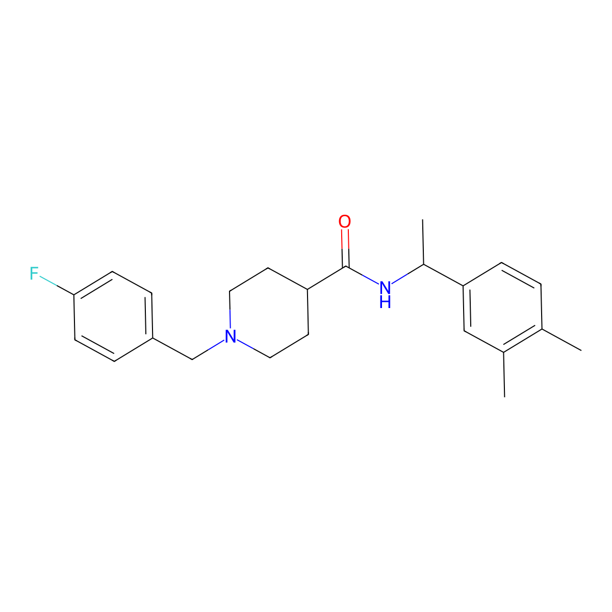 N-[1-(3,4-dimethylphenyl)ethyl]-1-(4-fluorobenzyl)piperidine-4-carboxamide molecular structure, CAS 1309187-87-8