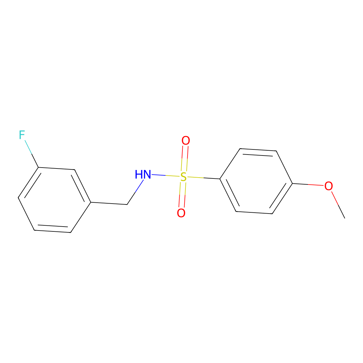 N-(3-fluorobenzyl)-4-methoxybenzenesulfonamide molecular structure, CAS 1309187-88-9