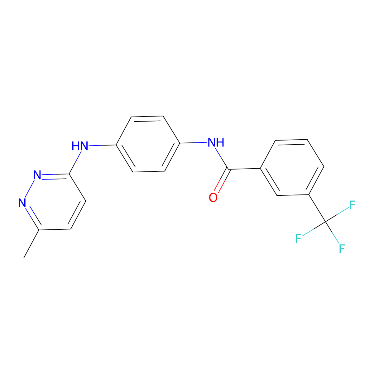 N-{4-[(6-methyl-3-pyridazinyl)amino]phenyl}-3-(trifluoromethyl)benzamide molecular structure, CAS 1309188-02-0