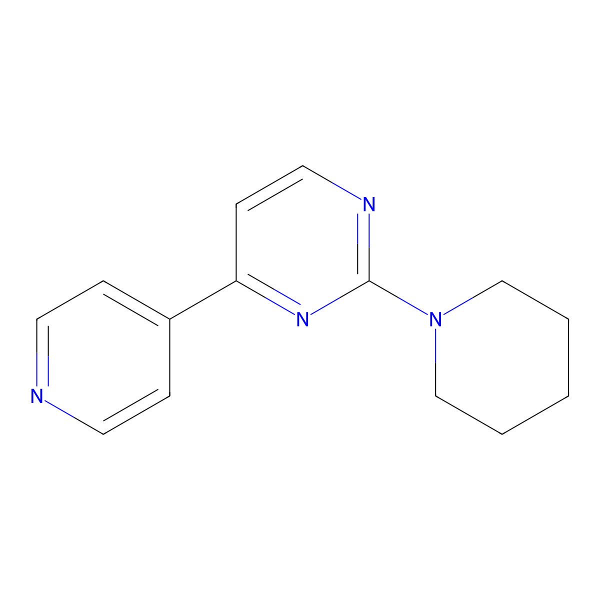 2-Piperidino-4-(4-pyridyl)pyrimidine molecular structure, CAS 1309188-38-2