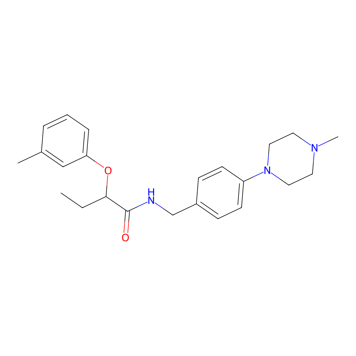2-(3-methylphenoxy)-N-[4-(4-methylpiperazin-1-yl)benzyl]butanamide molecular structure, CAS 1309188-93-9
