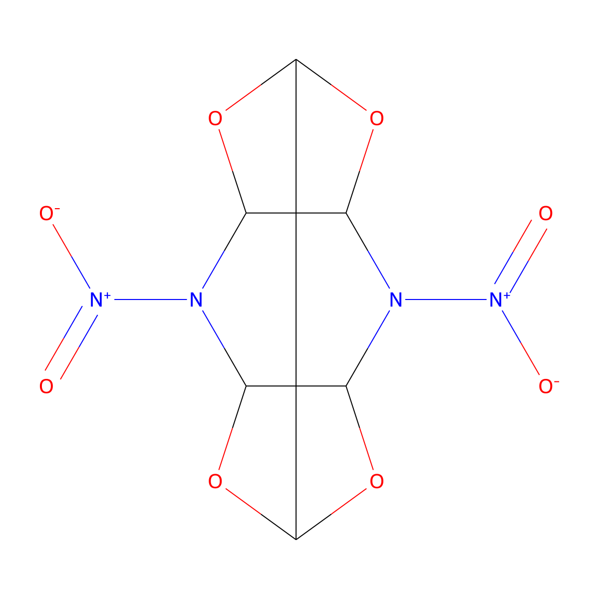 Hexahydro-4,7-dinitro-5,2,6-(epoxymethenoxy)-1,3-dioxolo(4,5-b)pyrazine molecular structure, CAS 130919-56-1