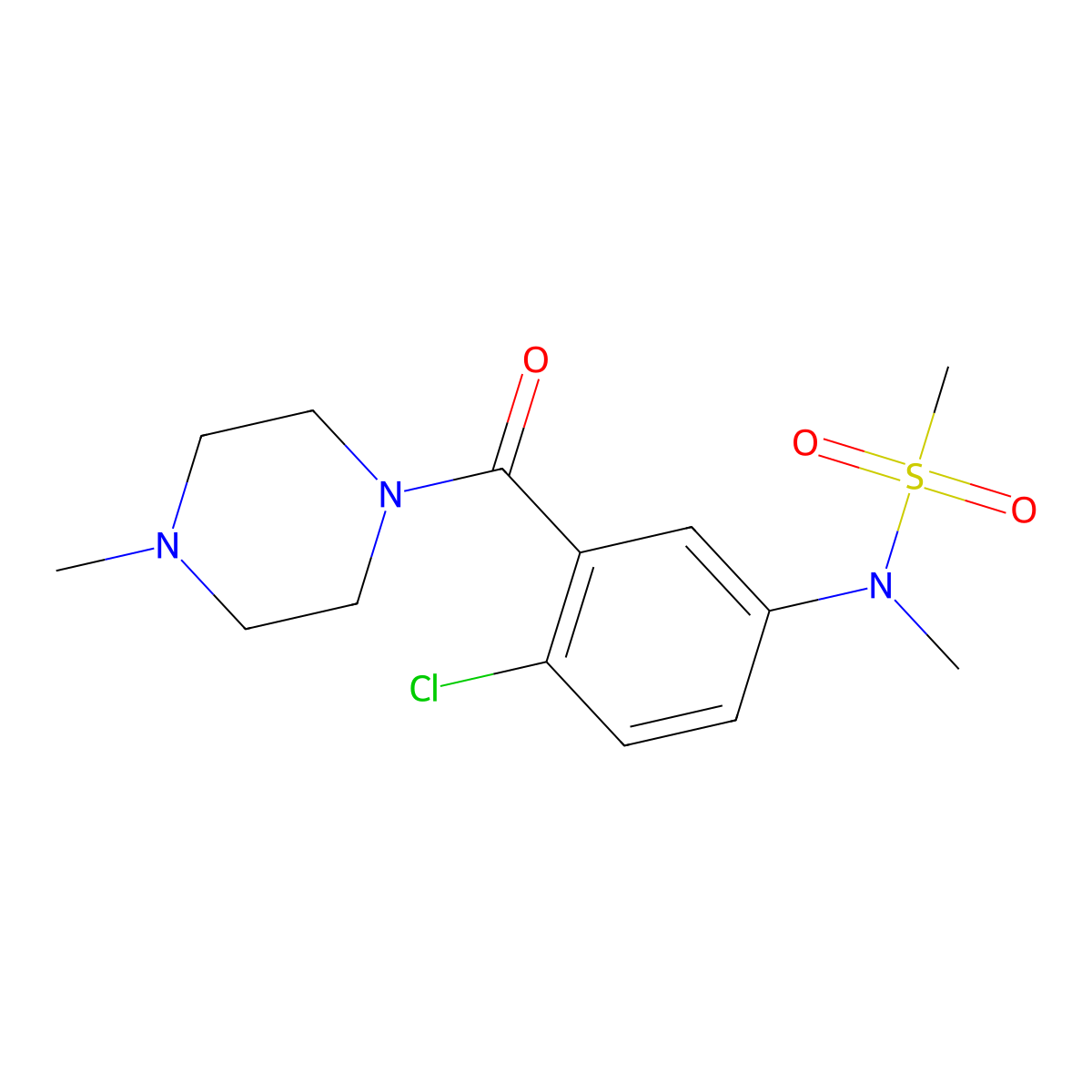 N-[4-chloro-3-(4-methylpiperazine-1-carbonyl)phenyl]-N-methylmethanesulfonamide molecular structure, CAS 1309199-48-1