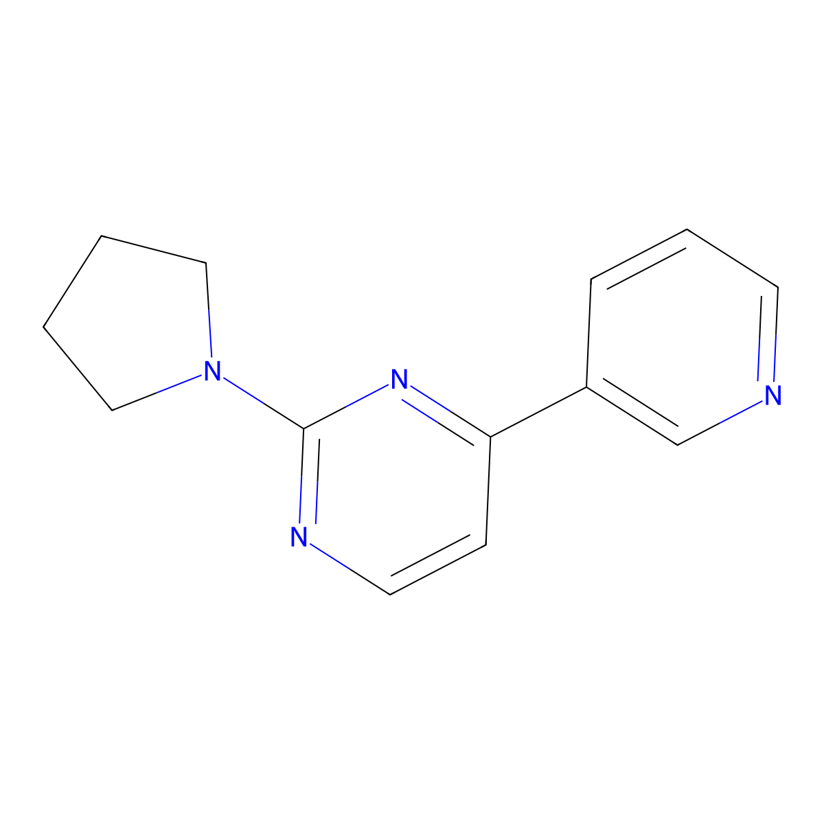 4-(Pyridin-3-yl)-2-(pyrrolidin-1-yl)pyrimidine molecular structure, CAS 1309199-75-4