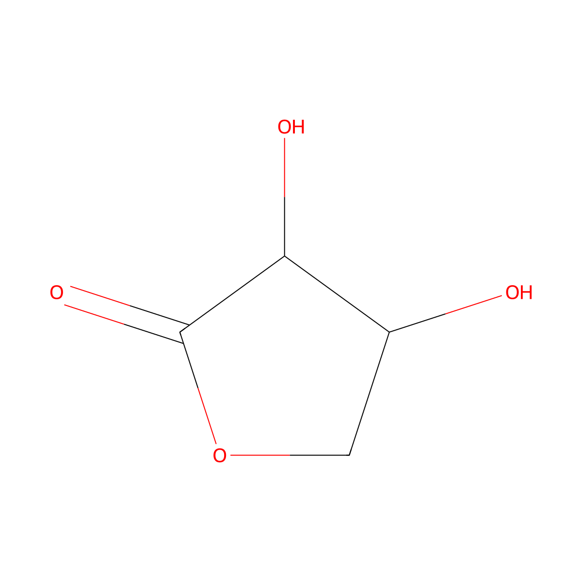 3,4-Dihydroxyoxolan-2-one molecular structure, CAS 13092-55-2