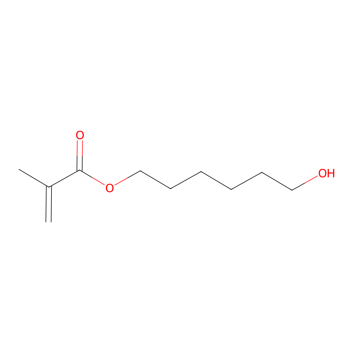 6-Hydroxyhexyl Methacrylate (stabilized with MEHQ) molecular structure, CAS 13092-57-4