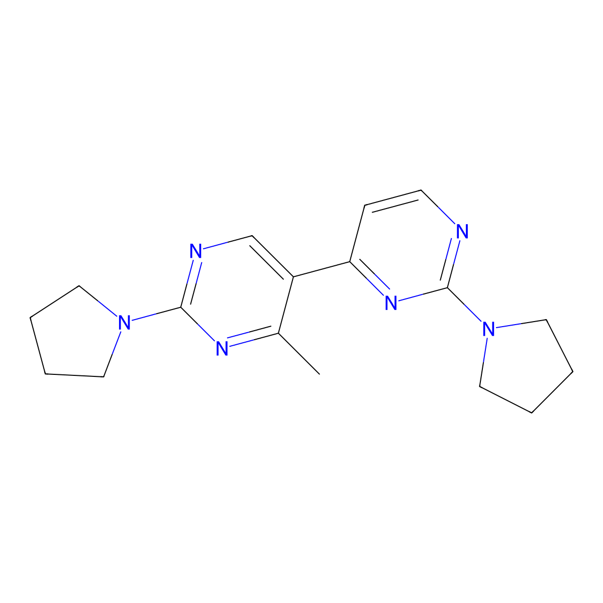 4'-Methyl-2,2'-dipyrrolidin-1-yl-4,5'-bipyrimidine molecular structure, CAS 1309200-16-5