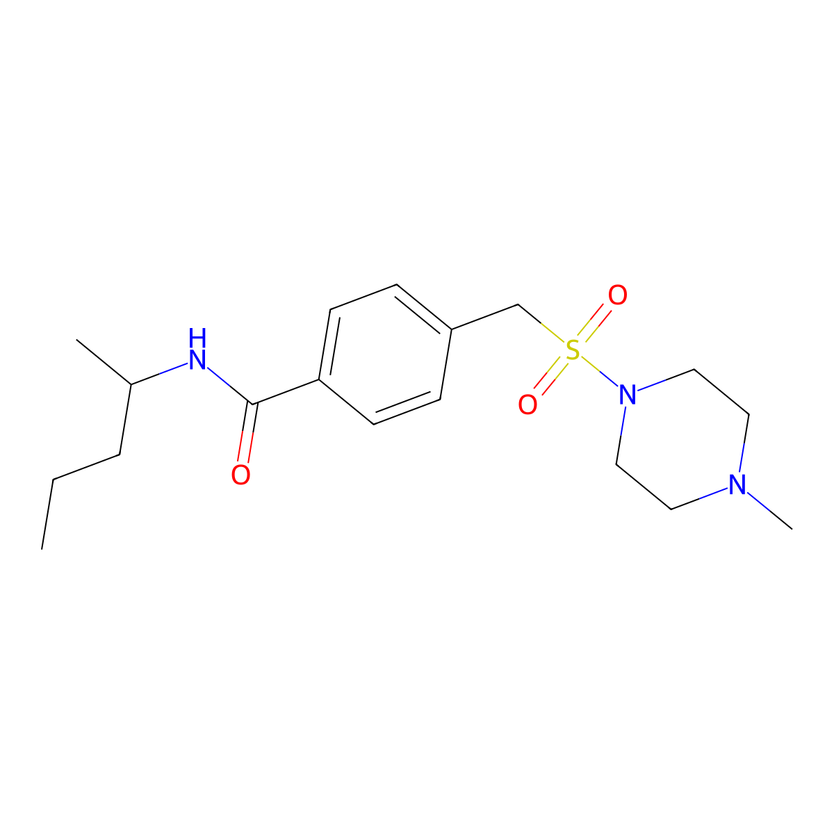 4-{[(4-methylpiperazin-1-yl)sulfonyl]methyl}-N-(pentan-2-yl)benzamide molecular structure, CAS 1309200-28-9