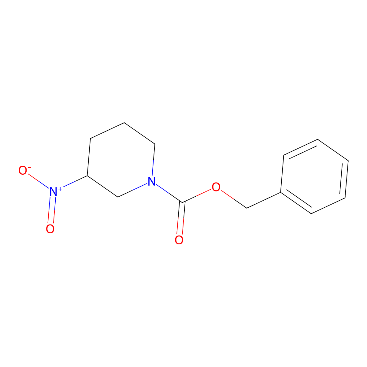 Benzyl 3-nitropiperidine-1-carboxylate molecular structure, CAS 1309200-64-3